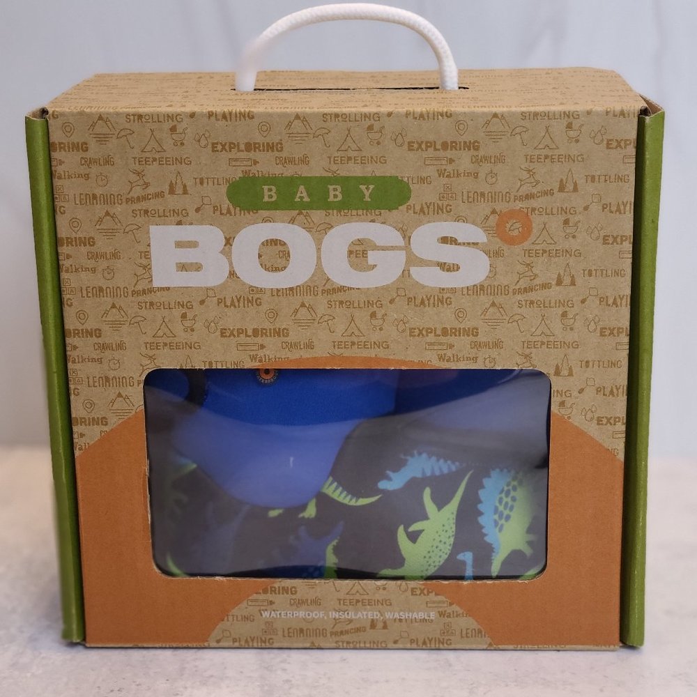 New In Box Baby Bogs Blue Dino Baby Rain Boots